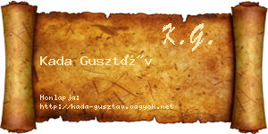 Kada Gusztáv névjegykártya